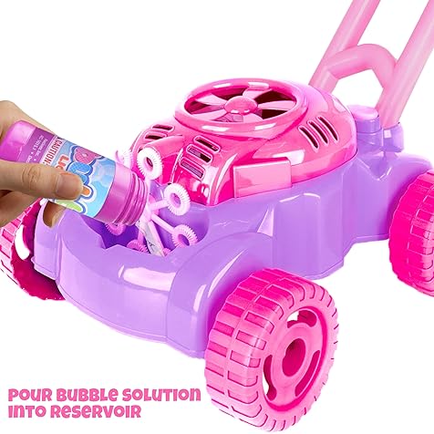 ArtCreativity Bubble Lawn Mower for Toddlers, Kids Bubble Blower Machine, Indoor Outdoor Push Gardening Toys for Kids Age 1 2 3 4 5, Easter Basket Stuffer Gifts Party Toys for Preschool Baby Girls