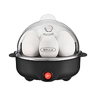 BELLA Rapid Electric Egg Cooker and Poacher with Auto Shut Off for Omelet, Soft, Medium and Hard Boiled Eggs - 7 Egg Capacity Tray, Single Stack, Black
