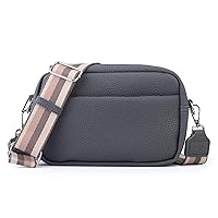 Small Crossbody Bag with Wide Guitar Strap Camera Purse Shoulder Handbag Satchel