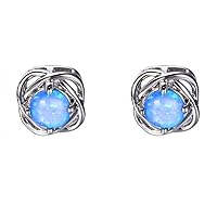 Charm Blue White Opal earring fashion hoop earrings