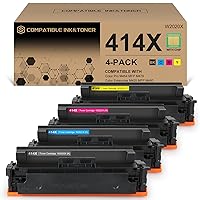 414X 7500 Pages Toner Cartridges (with Chip) Works with Color Pro MFP M479fdw M479fdn M454dw M454dn M479dw M455dn M479 M454, Enterprise M455dn M480f Printer | W2020X W2021X W2022X W2023X 414A