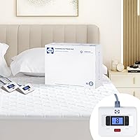 Sealy Heated Mattress Pad Queen Size, Luxury Quilted Electric Bed Warmer with Dual Controller 10 Heat Settings & Auto Off 1-12 Hours | Fit Up to 17