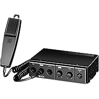 TOA CA-130 Mobile Mixer/Amplifier, 30W Rated Output, Supports 4 or 8 Ohm Speaker Loads, Two Microphone Inputs with Volume Controls, Handheld Microphone Included, 12 VDC Powered