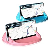 Loncaster Car Phone Holder, Pink & Blue Car Phone Mount Silicone Car Pad Mat for Various Dashboards, Slip Free Phone Stand Compatible with iPhone, Samsung, Android Smartphones, GPS Devices and More
