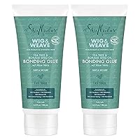 SheaMoisture Bonding Glue for Wig and Weave, Tea Tree Oil, Borage Seed Oil & Aloe Vera, Secure Wig Glue for Wigs & Hair Pieces, 2 Pack of 6.3 Fl Oz Ea