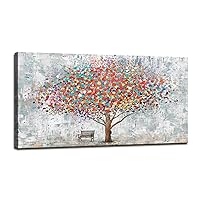 DZL Art H71175 Tree Wall Art Canvas Prints Wall Art Abstract Colorful Tree Painting Landscape Modern Artwork for Living Room Bedroom Office Home Wall Decoration Decor