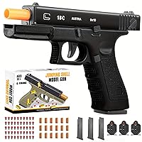 Soft Bullet Gun Toy - Semi-Automatic Handgun with Shell Ejection and Auto Rebound，Gun Toy for Teen Boys (Black)