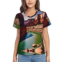 Grand Canyon Women's T-Shirts Collection,Classic V-Neck, Flowy Tops and Blouses, Short Sleeve Summer Shirts,Most Women