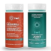 Iwi Life Vegikrill & Joint Omega-3 Bundle, 30 Servings, Vegan Plant-Based Algae Omega 3, Krill & Fish Oil Alternative, No Fishy Aftertaste