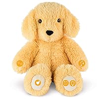 Baby Cry Sensor Sleepy Dog Sleep Soother Sleeping Aid White Noise Infant Stuffed Animal Puppy Dog Toy, Nursery Decor with Night Light, Mom‘s Heartbeat 9 Sounds Therapy for Toddler Crib