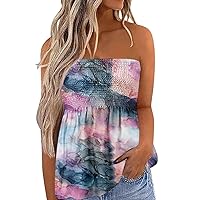 Womens Tube Tops Y2K Strapless Striped Tanks Backless Sexy Casual Bandeau Sleeveless Shirts Crop Top Long Tube Top