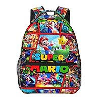 Cartoon Adjustable Backpack,School Bag with Front Pocket,3D Printed Gaming School Laptop Lightweight Backpack for Boys Girls