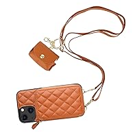 Bocasal A Stylish Crossbody Wallet Case for iPhone 13 + A Slim Leather Case for AirPods Pro