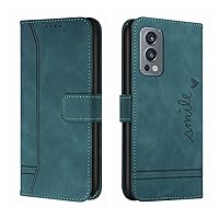 Protective Flip Cases Compatible with OnePlus Nord 2 5G Wallet Case ,Shockproof TPU Protective Case,PU Leather Phone Case Magnetic Flip Folio Leather Case Card Holders Case Cover ( Color : Green )