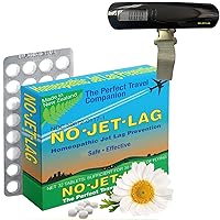 Miers Labs NO Jet Lag Homeopathic Jet Lag Remedy (1 Pack, 32 Tablets) and Compact Luggage Scale, Handheld Suitcase Weight for up to 90LB/40KGs, Travel Essential, Travel Accessories