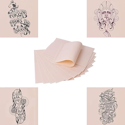Blank Tattoo Practice Skin, Gospire 10pcs 8x6in Practice Skin Tattoo Skin Practice Sheet for Beginners and Experienced Artists (Rubber Type)