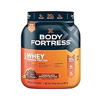 Body Fortress 100% Whey, Premium Protein Powder, Chocolate Peanut Butter, 1.78lbs (Packaging May Vary)