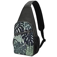 Monstera Melt Palm Small Sling Bag Cute Crossbody Backpack Print Chest Daypack for Men Women