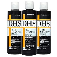 DHS Person & Covey, Inc Coal Tar Shampoo - Anti Dandruff Shampoo for Men & Women, Psoriasis Shampoo & Dandruff Hair Care for Itchy Scalp, Unscented Seborrheic Dermatitis Shampoo - 8 Fl Oz, Pack of 3