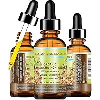 SACHA INCHI OIL ORGANIC. 100% Pure Natural Undiluted Virgin Unrefined. 0.5 Fl.oz.- 15 ml. For Face, Skin, Hair, Lip and Nail Care.