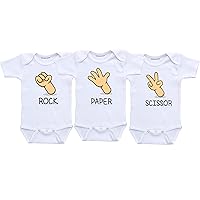 Rock paper scissor shirt Triplets baby clothes
