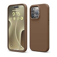 elago Compatible with iPhone 15 Pro Case, Liquid Silicone Case, Full Body Protective Cover, Shockproof, Slim Phone Case, Anti-Scratch Soft Microfiber Lining, 6.1 inch (Brown)