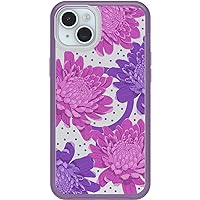 OtterBox iPhone 15 Plus and iPhone 14 Plus Symmetry Series Clear Case Papercut Flowers (Purple), Snaps to MagSafe, Ultra-Sleek, Raised Edges Protect Camera & Screen