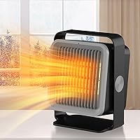 Space Heater, Portable Electric Heater Adjustable Angle for Indoor Use, Upgraded Small Desk Heater with Tip-Over and Overheat Protection for Bedroom, Office（Black)