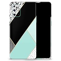 Minimalistic Mint and Gold Striped V1 - Full-Body Cover Wrap Decal Skin-Kit Compatible with The OnePlus 6T (Full-Body, Screen Trim & Back Glass Skin)