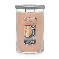 Yankee Candle Tangerine & Vanilla Scented, Classic 22oz Large Tumbler 2-Wick Candle, Over 75 Hours of Burn Time