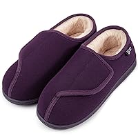 LongBay Women's Memory Foam Diabetic Slippers Comfy Cozy Arthritis Edema Wide House Shoes Non Slip