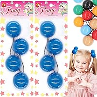 4 Pcs 42mm Large Ball Hair Ties Ponytail Holders Twinbead Bubble Balls Hair Accessories for Girls Kids Toddler (Royal Blue)