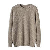 O-Neck Cashmere Sweater for Men Solid Color Thickened Autumn and Winter Long-Sleeved Pullover Warm Bottoming Shirt