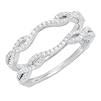 0.35 Carat (ctw) Round White Diamond Double Enhancer Wedding Ring in 10K Gold
