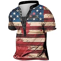 Mens 4th of July Short Sleeve T Shirt American Flag Sport Shirt for Men Independence Day Patriotic Shirts Top