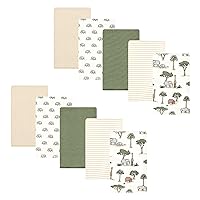 Hudson Baby Unisex Baby Cotton Flannel Burp Cloths, Going On Safari 10-Pack, One Size