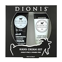 Dionis Goat Milk Skincare Men's Hand Cream Gift Set - Unscented (Fragrance Free) & For Men (Scented) Lotions - Soothe & Relieve Dry, Itchy Hands - Deeply Moisturize & Restore Skin, 2 1 oz Tubes