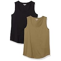 Women's Classic-Fit 100% Cotton Sleeveless Tank Top, Pack of 2