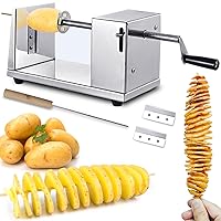 Tornado Potato Spiral Cutter, AITRAI Manual Stainless Steel Twisted Potato Curly Fry Cutter for Potatoes Carrots Cucumbers