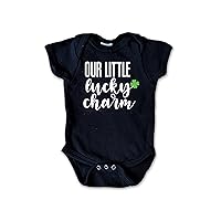 Our Little Lucky Charm Bodysuit, First St Patricks Day Outfit (6-9 months, black)