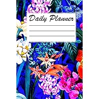 Daily Planner: Beautiful Blue Floral Garden Daily Planner for Your Schedule, Intentions, Gratefulness, Priorities, Connection with People, Nourishment ... Student, Flower Enthusiast & Nature Lover