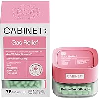 Maximum Gas Relief for Adults w/Active Ingredient Simethicone 125g Compares to Leading Brand, Relief for Bloating, Burping, & Cramps, 75 Softgels (Starter Kit)