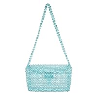 YUSHINY Women Acrylic Diamond Bead Transparent Shoulderbag Evening Shiny Message Bag for Girls