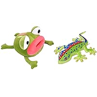 CAZOYEE Funny Frog Plush Snuggly Hugging Pillow and Realistic Lizard Stuffed Animal, Soft Plushie Toy Gift for Kids Toddlers Children Girls Boys Baby, Cuddly Plush Toy Decoration