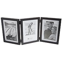 Malden International Designs Classic Concepts Vertical Black Wood Picture Frame, 3 Option, 3-5x7, Black