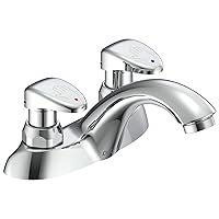 Delta Faucet 2 Handle Commercial Bathroom Faucet Chrome, Metering Faucet, Chrome Bathroom Faucet, Chrome 86T1153