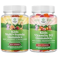 Bundle of Plant Based Kids Multivitamin Gummies - Multivitamin for Kids Immunity Support Gummies and Chewable Vitamin D Gummies for Kids for Kids and Toddlers Immune Support Plus Muscle Teeth and Bone