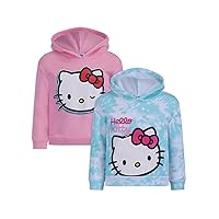 Hello Kitty Girls 2 Pack Hoodies for Toddlers and Big Kids - Red/Grey or Pink/Blue