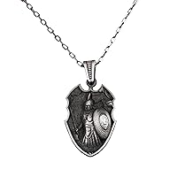 KAMBO 925 Sterling Silver, Spartan Warrior Necklace, Gift for Men with Silver Chain