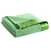 Thermee Micro Flannel Full/Queen-Size All Seasons Lightweight Sheet Blanket, Machine Wash & Dry, No Pilling, 90Lx90W, Clover